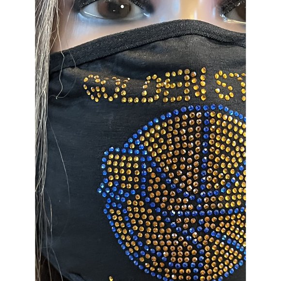 Golden State Warriors Rhinestone Bling Face Mask Washable - Picture 8 of 16